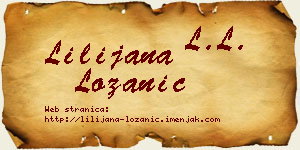 Lilijana Lozanić vizit kartica